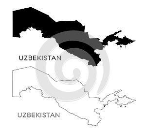 Uzbekistan map silhouette
