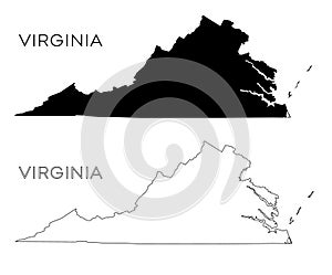 Virginia map silhouette