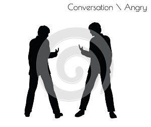 EPS 10 illustration of man in Conversation Angry pose on white background photo