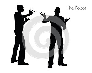 EPS 10 illustration of a man in The Robot pose on white background