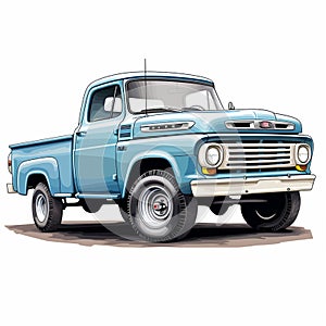 EPS illustration of a pickup truck