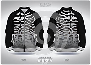 EPS jersey sports shirt vector.Black and white tiger stripes pattern design