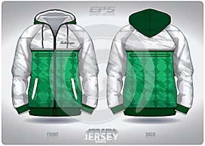 EPS jersey sports shirt vector.green white digital sound wave pattern design, illustration, textile background for sports long