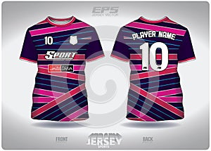 EPS jersey sports shirt vector.Multicolor ribbons wrapped around pattern design, illustration, textile background for round neck