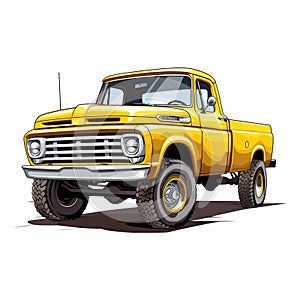 EPS pickup truck illustration with sharp edges photo