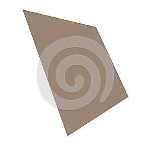 Basic square shape, Square plane in perspective. 3D flat angle trapeze, rhomb shape