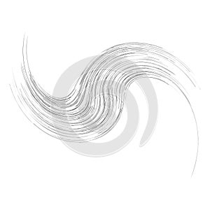 Cycle design element with contort, spin effect. Abstract swerve circlet spiral photo