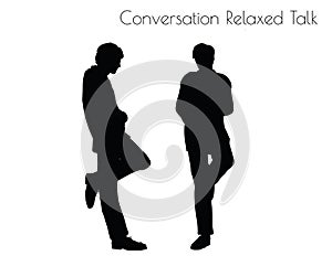 EPS 10 vector illustration of man in Conversation Relaxed Talk pose on white background