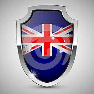 EPS10 Vector Patriotic shield with flag of Australia