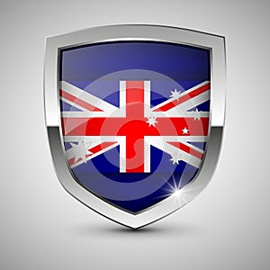 EPS10 Vector Patriotic shield with flag of Australia