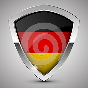 EPS10 Vector Patriotic shield with flag of Germany