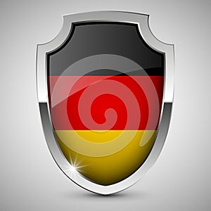 EPS10 Vector Patriotic shield with flag of Germany