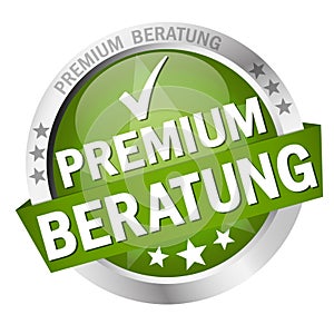 Button with Banner premium consulting (in german
