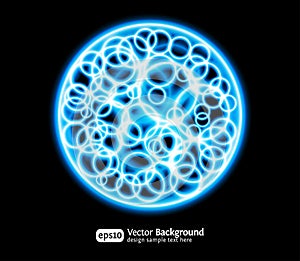 Eps10 bright effects round blue background