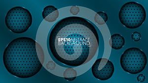 EPS10 vector background consisting of a wall with real holes, complemented by a gradient cover with large circular splits and thei