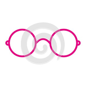 eps10 vector illustration of a pink eyeglasses line icon