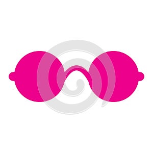 eps10 vector illustration of a pink eyeglasses solid icon