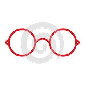 eps10 vector illustration of a red eyeglasses line icon