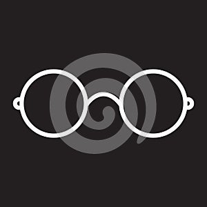 eps10 vector illustration of a white eyeglasses line icon