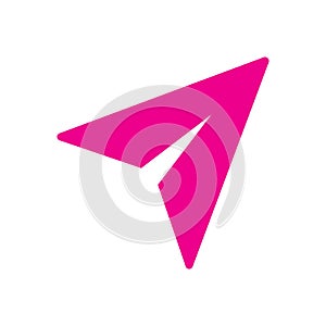 eps10 vector of a pink send message solid icon