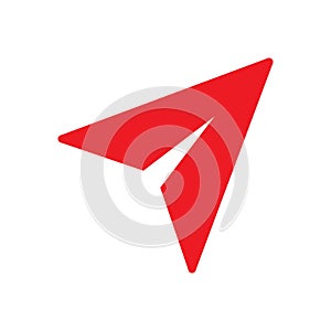 eps10 vector of a red send message solid icon