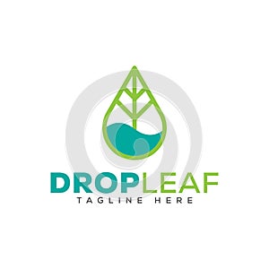 eps10 vector water or drop leaf logo design template