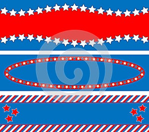 EPS8 Vector 3 Red White Blue Star Striped Backgrou photo