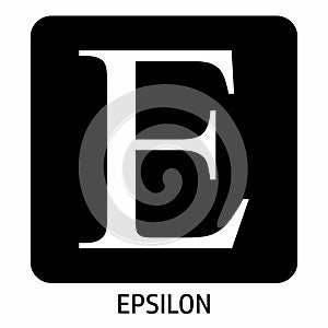 Epsilon greek letter icon