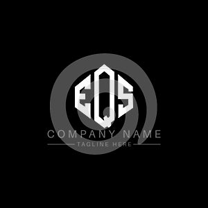 EQS letter logo design with polygon shape. EQS polygon and cube shape logo design. EQS hexagon vector logo template white and