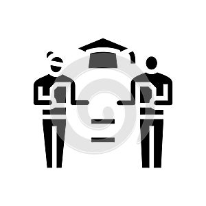 equal access education glyph icon vector illustration