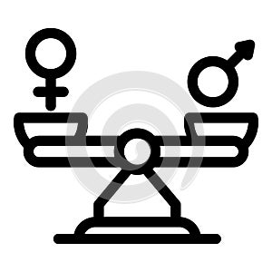 Equal balance empowerment icon, outline style