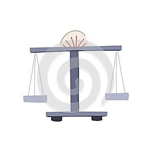 equal balance scale cartoon vector illustration