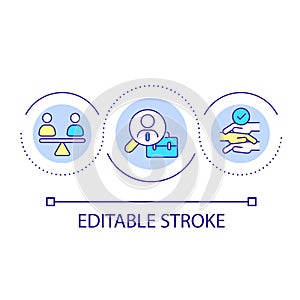Equal employment opportunity loop concept icon