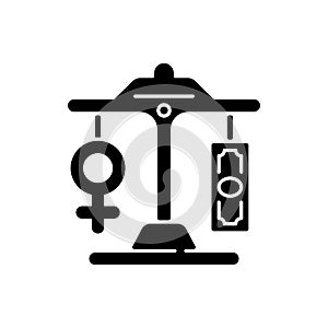Equal pay black glyph icon