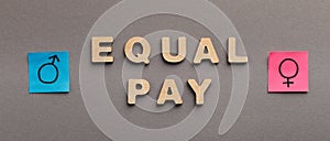 Equal Pay for man and woman concept