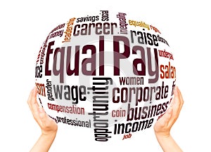 Equal pay word cloud sphere concept