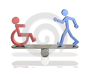 Equal rights of people with disabilities and able photo