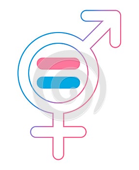 Equality gender symbol icon vector illustration isolated on transparent