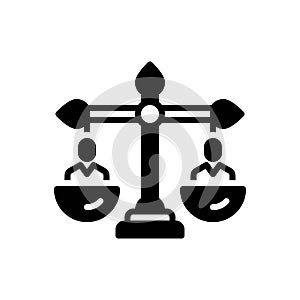 Black solid icon for Equality, equal and balance