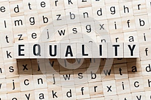 Equality word concept on cubes photo