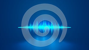 Equalizer blue sound wave. Voice recognition. VECTOR