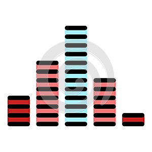 Equalizer columns icon color outline vector