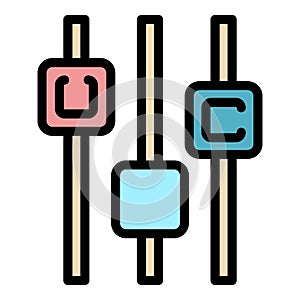 Equalizer control button icon color outline vector