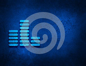 Equalizer icon artistic abstract blue grunge texture background