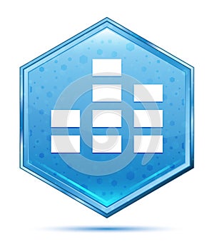 Equalizer icon crystal blue hexagon button