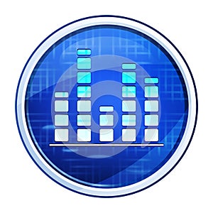 Equalizer icon futuristic blue round button vector illustration