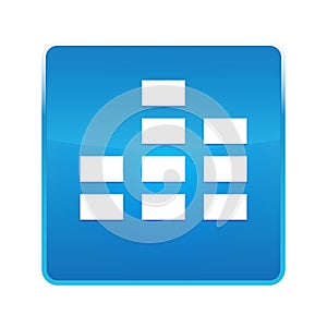 Equalizer icon shiny blue square button