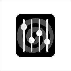 Equalizer icon to provide settings or adjustments to the tone frequency configuration of the music