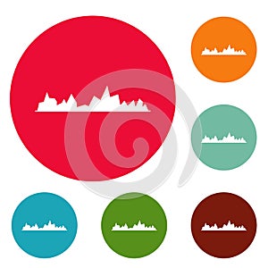 Equalizer icons circle set vector