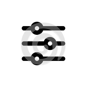 Equalizer mixer, slider bar, line web or mobile interface vector icon
